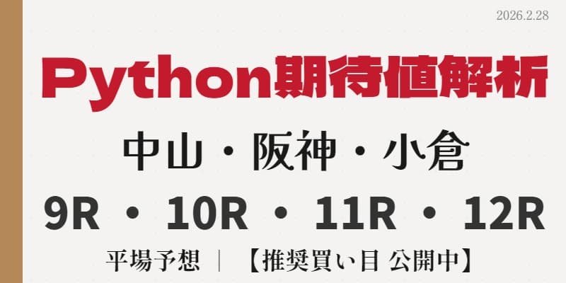2026年2月28日 平場予想｜Python解析による期待値特化レポート